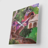 Acrylmauer-Uhr: Bauernhaus Quadratische Wanduhr (Winkel)