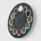 Acrylmauer-Uhr mit Gewürzbechern Große Wanduhr (Winkel)