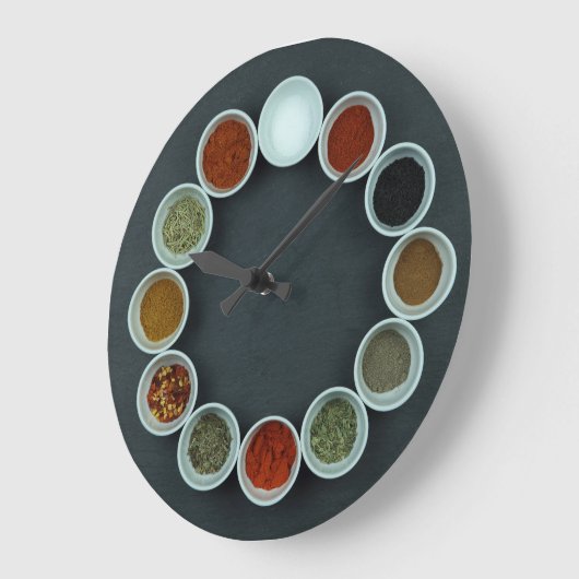 Acrylmauer-Uhr mit Gewürzbechern Große Wanduhr (Winkel)