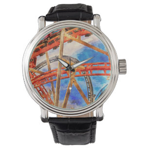 Acrylmauer-Uhr mit Rollen-Untersetzer Armbanduhr