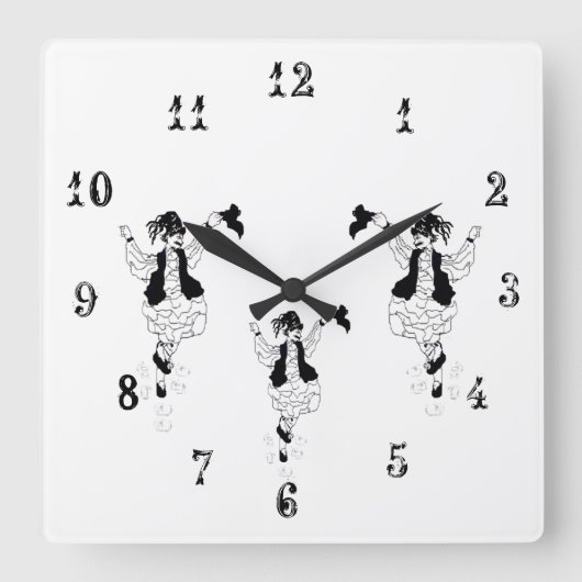 Acrylmauer-Uhr, Square Greece Evzons Dancers Quadratische Wanduhr (Vorderseite)