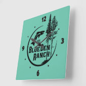 Acrylmauerwerk Grün Quadratische Wanduhr (Winkel)