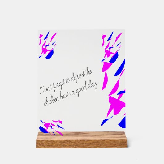 Acrylschild mit Ständer (Vorderseite)