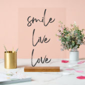 Acrylschild Smile, Live, Laugh – Stilvolle Inspira (Hochzeit)