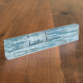 Acrylschreibtisch-Nummernschild, Reflexion Namensplakette (Seite)