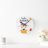 Acryluhr Hello summer Runde Wanduhr (Zuhause)