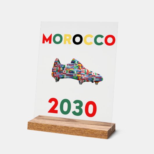 Acrylzeichen MOROCCO 2030 Acrylschild (Winkel)