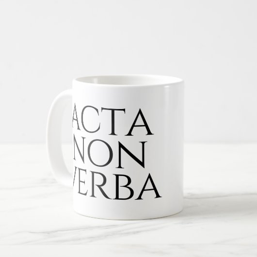 Acta Non Verba Kaffeetasse (Vorderseite Links)