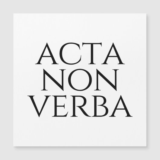 Acta Non Verba Magnetkarte (Vorderseite)
