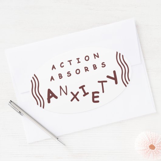 Action absorbiert Angst Ovaler Aufkleber (Umschlag)