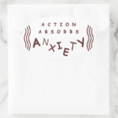 Action absorbiert Angst Ovaler Aufkleber (Tasche)