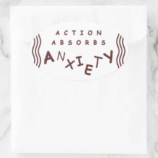 Action absorbiert Angst Ovaler Aufkleber (Tasche)