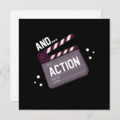 Action Acting Clapperboard Actor Actress Movie Gif Einladung (Vorne/Hinten)