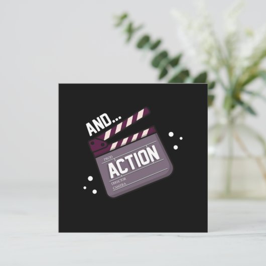 Action Acting Clapperboard Actor Actress Movie Gif Einladung (Stehend Vorderseite)