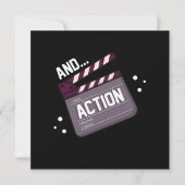 Action Acting Clapperboard Actor Actress Movie Gif Einladung (Vorderseite)