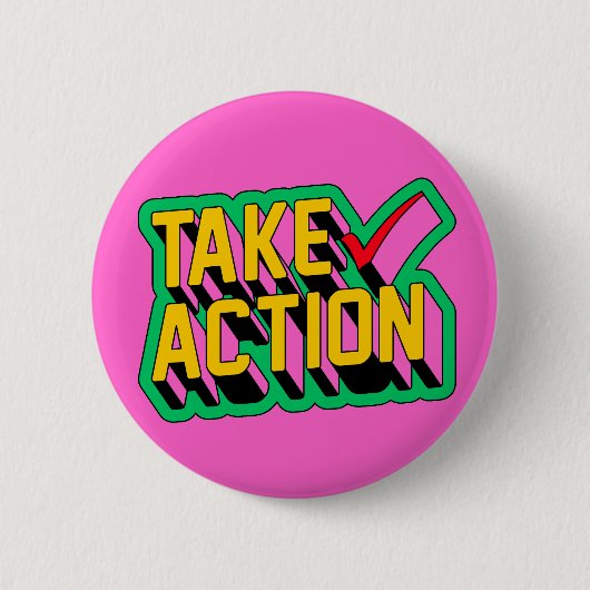 Action Activation Button Pink Yellow & Green (Vorderseite)