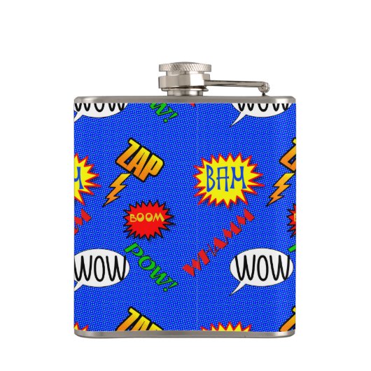 Action Cartoon Super Hero Flask Flachmann (Rückseite)