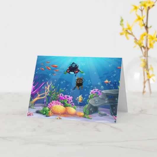 Action Cats! Card Karte (Gelbe Blume)