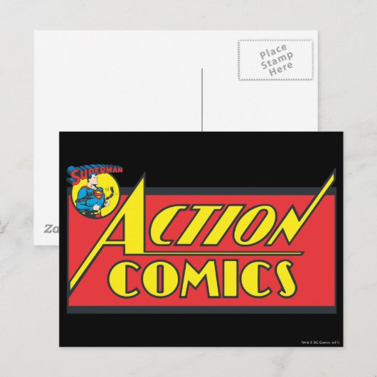 Action Comic - Superman Postkarte (Vorne/Hinten)