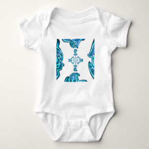 Action Cyan Aquamarine Abstrakte Graffiti Art Prin Baby Strampler
