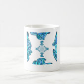 Action Cyan Aquamarine Abstrakte Graffiti Art Prin Kaffeetasse (Mittel)