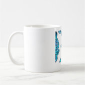 Action Cyan Aquamarine Abstrakte Graffiti Art Prin Kaffeetasse (Links)