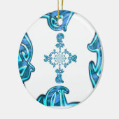 Action Cyan Aquamarine Abstrakte Graffiti Art Prin Keramikornament (Links)