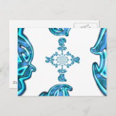 Action Cyan Aquamarine Abstrakte Graffiti Art Prin Postkarte (Vorne/Hinten)