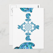 Action Cyan Aquamarine Abstrakte Graffiti Art Prin Postkarte (Vorne/Hinten)