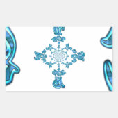 Action Cyan Aquamarine Abstrakte Graffiti Art Prin Rechteckiger Aufkleber (Vorderseite)