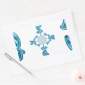 Action Cyan Aquamarine Abstrakte Graffiti Art Prin Rechteckiger Aufkleber (Umschlag)