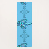 Action Cyan Aquamarine Abstrakte Graffiti Art Prin Yogamatte (Rückseite)