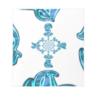 Action Cyan Teal Abstraktes Graffiti-Kunstwerk Notizblock