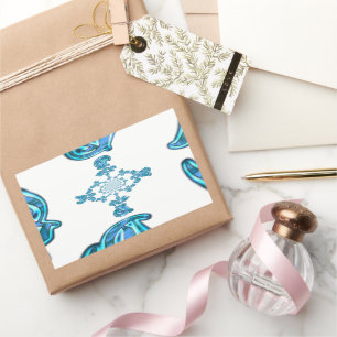 Action Cyan Türk Abstrakt Graffiti Kunst Druck Rechteckiger Aufkleber