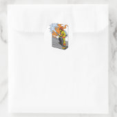 Action Firefighter Runder Aufkleber (Tasche)