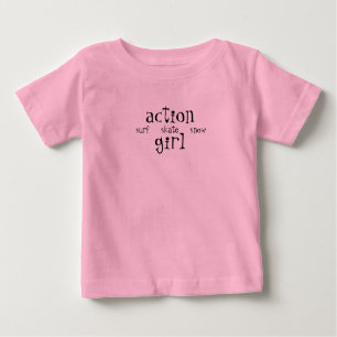 Action Girl, Surf Skate Schnee Baby T-shirt