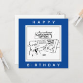 Action Gnome im Gartencenter Cartoon Karte (Vorderseite/Rückseite Beispiel)