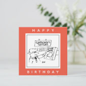 Action Gnome im Gartencenter Cartoon Karte (Stehend Vorderseite)