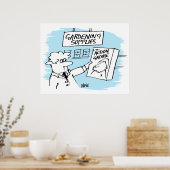 Action Gnome im Gartencenter Poster (Küche)
