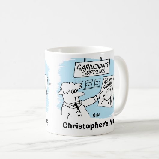 Action Gnome in the Garden Centre. Add Name. Kaffeetasse (VorderseiteRechts)
