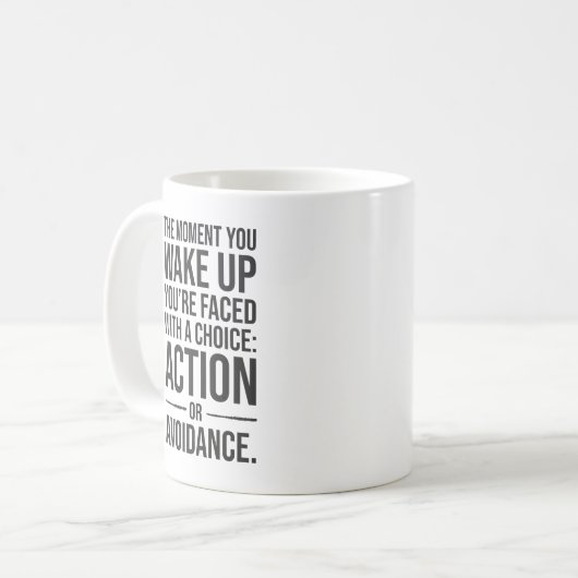 Action - Gym, Hustle, Erfolg Motivierend Kaffeetasse (Vorderseite Links)