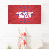 Action Hero Spiderweb Thema Geburtstagsbanner Banner (Insitu)