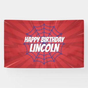 Action Hero Spiderweb Thema Geburtstagsbanner Banner