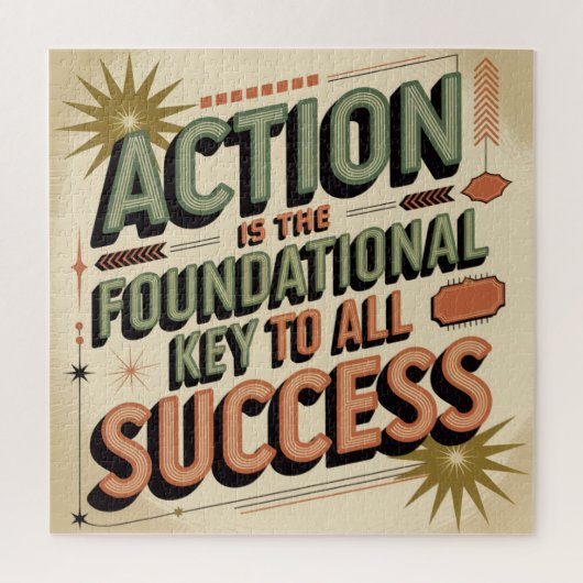Action Is The Foundational Key To All Success Puzzle (Vertikal)