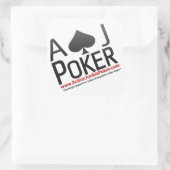 Action Junkie Poker Quadratischer Aufkleber (Tasche)