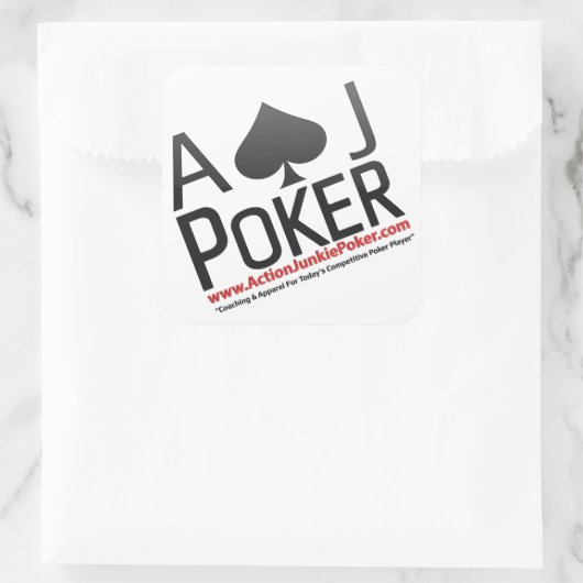 Action Junkie Poker Quadratischer Aufkleber (Tasche)