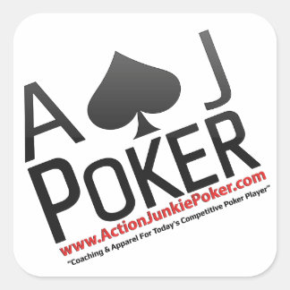 Action Junkie Poker Quadratischer Aufkleber