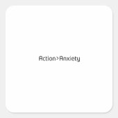 Action Over Anxiety Bold Minimalist Sticker (Vorderseite)
