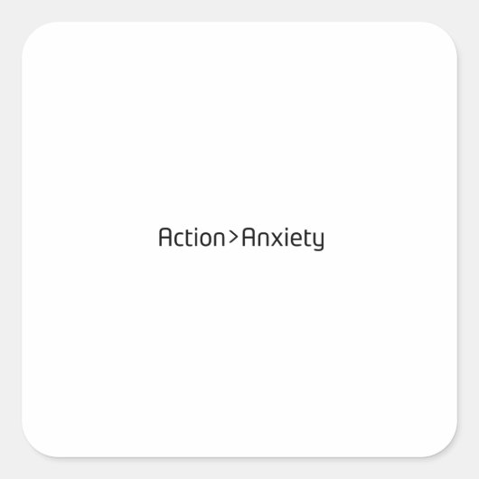 Action Over Anxiety Bold Minimalist Sticker (Vorderseite)