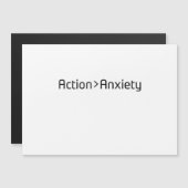Action Over Anxiety Minimalist Magnetic Card Magneteinladung (Vorne/Hinten)